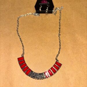Paparazzi Vibrant Red and Silver Necklace
